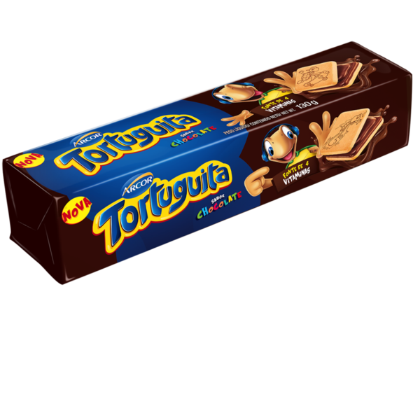 Biscoito Quadrado Tortuguita sabor Chocolate