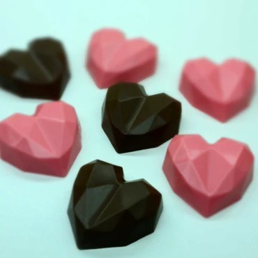 Forma de Chocolate Especial 3 Partes - Coração Lapidado 18gr