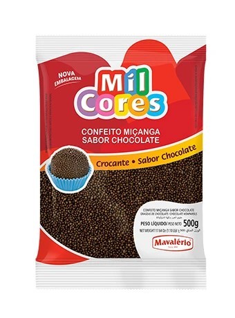 Confeito Miçanga De Brigadeiro Crocante Redondo 500g